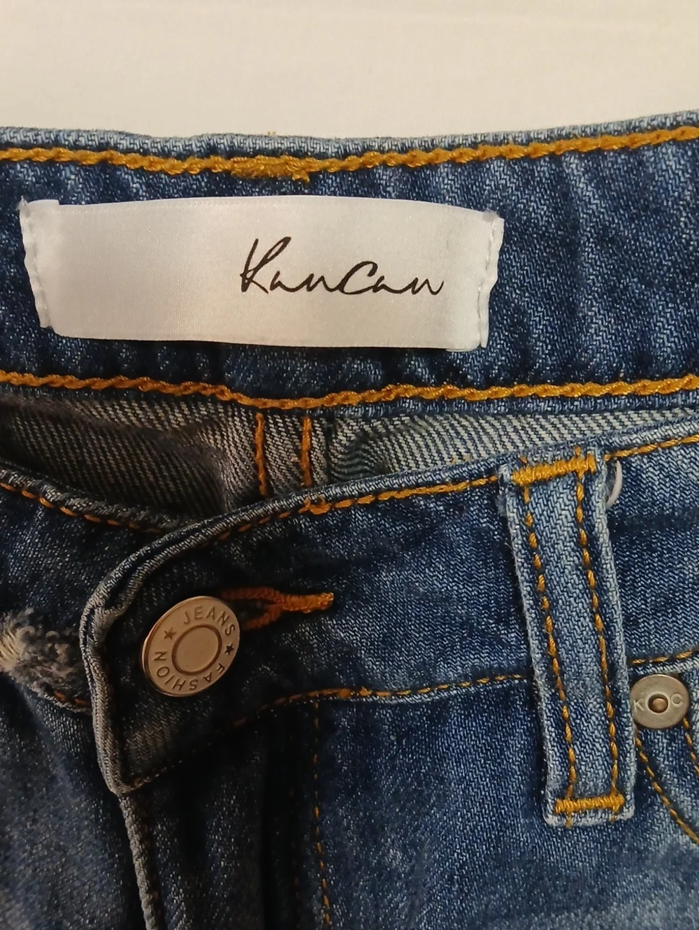 KanKan Denim Distressed Shorts